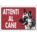 Cartello segnaletico attenti al cane 30x20cm 8024814022050 WB1924