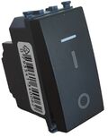 Interruttore bipolare con spia nero compatibile Vimar Arké 0793541340062  962N EL300