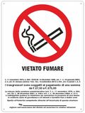 Cartello segnaletico vietato fumare con legge 20x30cm 8024814359255 WB1923