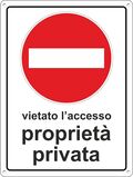 Cartello segnaletico vietato l'accesso proprietà privata 20x30cm 8024814020674 WB2021