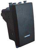 Interruttore unipolare nero con spia compatibile Vimar Arké 0793541339943 961N EL264