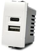 Doppia presa USB USB A - USB tipo C 5V 2.4A compatibile Living International 6970597466777 TOT833B EL2003
