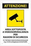 Cartello segnaletico area videosorvegliata 20x30cm 8024814296949 WB1919