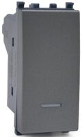 Pulsante unipolare grigio con spia compatibile Vimar Arké 0793541339875 965G EL364