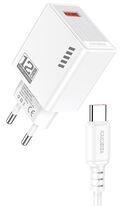 Caricatore USB Type-C USB 5V/2.4A 12W bianco KSC-1236