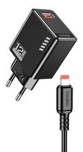 Caricabatterie a porta singola USB-A: 5V/2.4A 12W tipo Lightning EU nero KSC-1236