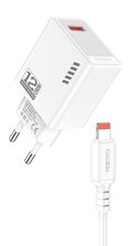 Caricatore lightning USB 5V/2.4A 12W bianco KSC-1236