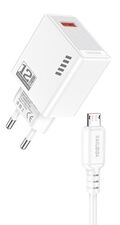Caricatore micro USB  5V/2.4A 12W bianco KSC-1236