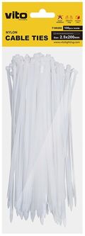 Fascette fermacavi autobloccanti bianche 2.5X200mm - 100 pezzi 6972538047533 7100250 EL2569