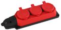 Multipresa schuko 3 posti 2P+T IP44 rossa Vito 8698553613437 8006680 EL3142