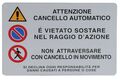 Cartello segnaletico per cancello automatico 30x20cm 8024814359132 27877 WB1884