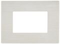 Placca bianco perla spazzolato 3 posti compatibile Living International 0793541336546 8003SL-21 EL2472