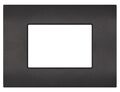 Placca 3 posti nero compatibile Vimar Arké 0793541339578 R9003-2 EL330