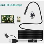 Telecamera endoscopica USB e micro-USB con luce LED 5 metri 6917549464153 K555