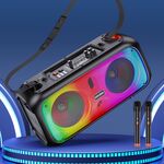 Cassa acustica portatile con tracolla 2x6.5" 30W Luce LED Bluetooth/Radio/USB KSC-1001