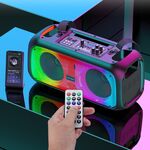 Cassa acustica portatile con tracolla 2x6.5" 30W Luce LED Bluetooth/Radio/USB KSC-1001