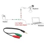Adattatore audio telato 20cm 1x jack 3.5mm maschio 2x jack 3.5mm femmina microfono-cuffie
 A1609