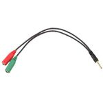 Adattatore audio telato 20cm 1x jack 3.5mm maschio 2x jack 3.5mm femmina microfono-cuffie
 A1609
