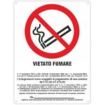 Cartello segnaletico vietato fumare con legge 20x30cm 8024814359255 WB1923