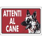 Cartello segnaletico attenti al cane 30x20cm 8024814022050 WB1924