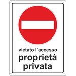 Cartello segnaletico vietato l'accesso proprietà privata 20x30cm 8024814020674 WB2021