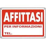 Cartello segnaletico "Affittasi" 30x20cm 8024814021121 7782 WB2040