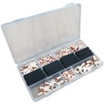 Kit 130 pezzi terminali di potenza ad occhiello con guaina termorestringente WB446