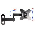 Supporto a muro per TV LED LCD 14-24'' inclinabile 3 snodi nero