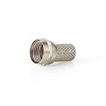 Connettore F Maschio Per Cavi Coassiali da 7,4mm | In lega di zinco | Argento | 25 pz. CSVC41902ME 5412810299942 ND5044