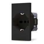 Presa 2P+T 16A bipasso Schuko nera linea ZEN MAPN215N 0793541343278 02304