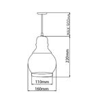 Lampadario in vetro dorato e ambra 1xE27 8698553607184 4102370 E9460