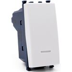 Pulsante unipolare bianco con spia compatibile Vimar Arké 0793541339868 965B EL236