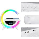 Lampada LED RGB Orologio/Radio FM/Bluetooth/AUX/scheda SD e ricarica wireless BT 3401 WB266
