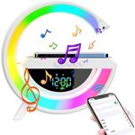 Lampada LED RGB Orologio/Radio FM/Bluetooth/AUX/scheda SD e ricarica wireless BT 3401 WB266