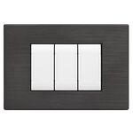 Placca tecnopolimero spazzolato 3 posti antracite compatibile Living International EL061 0793541336553