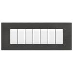 Placca tecnopolimero spazzolato 7 posti antracite compatibile Living International EL057 8007SL-24 0793541336836