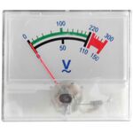 Voltmetro analogico da pannello 300VAC con quadrante bianco EL677