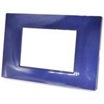 Placca in tecnopolimero 3 posti color blu compatibile Vimar Plana 6970597464162 6003-10 EL006