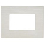 Placca bianco perla spazzolato 3 posti compatibile Living International 0793541336546 8003SL-21 EL2472