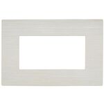 Placca bianco perla spazzolato 4 posti compatibile Living International 0793541336683  8004SL-21 EL2488