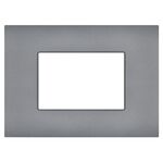 Placca 3 posti grigio compatibile Vimar Arké 0793541339592 R9003-8 EL314