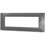Placca in tecnopolimero 7 posti color grigio scuro compatibile Vimar Plana 6970597464483 6007-8 EL422