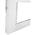 Placca in vetro bianco 3 posti compatibile Living International 6970597468030 EL908