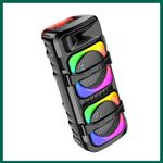 Cassa acustica ricaricabile luci LED 2x8" 30W Bluetooth/USB/FM JD031