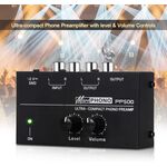 microPHONO PP500 preamplificatore ultracompatto con controlli di livello e volume V4058