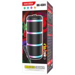 Cassa acustica ricaricabile 3x4" 20W luci LED Bluetooth/FM/USB con microfono KK-4301