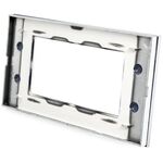 Placca in vetro bianco 4 posti compatibile Living International 6970597468412 8004bl EL1038