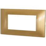 Placca in tecnopolimero 4 posti color oro compatibile Vimar Plana 6970597464322 6004-12 EL272