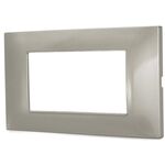 Placca in tecnopolimero 4 posti color grigio chiaro compatibile Vimar 6970597464247 TOT6004 Vimar Plana EL942