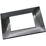 Placca 4 posti nera compatibile Vimar Plana 6004-02 4P EL1049